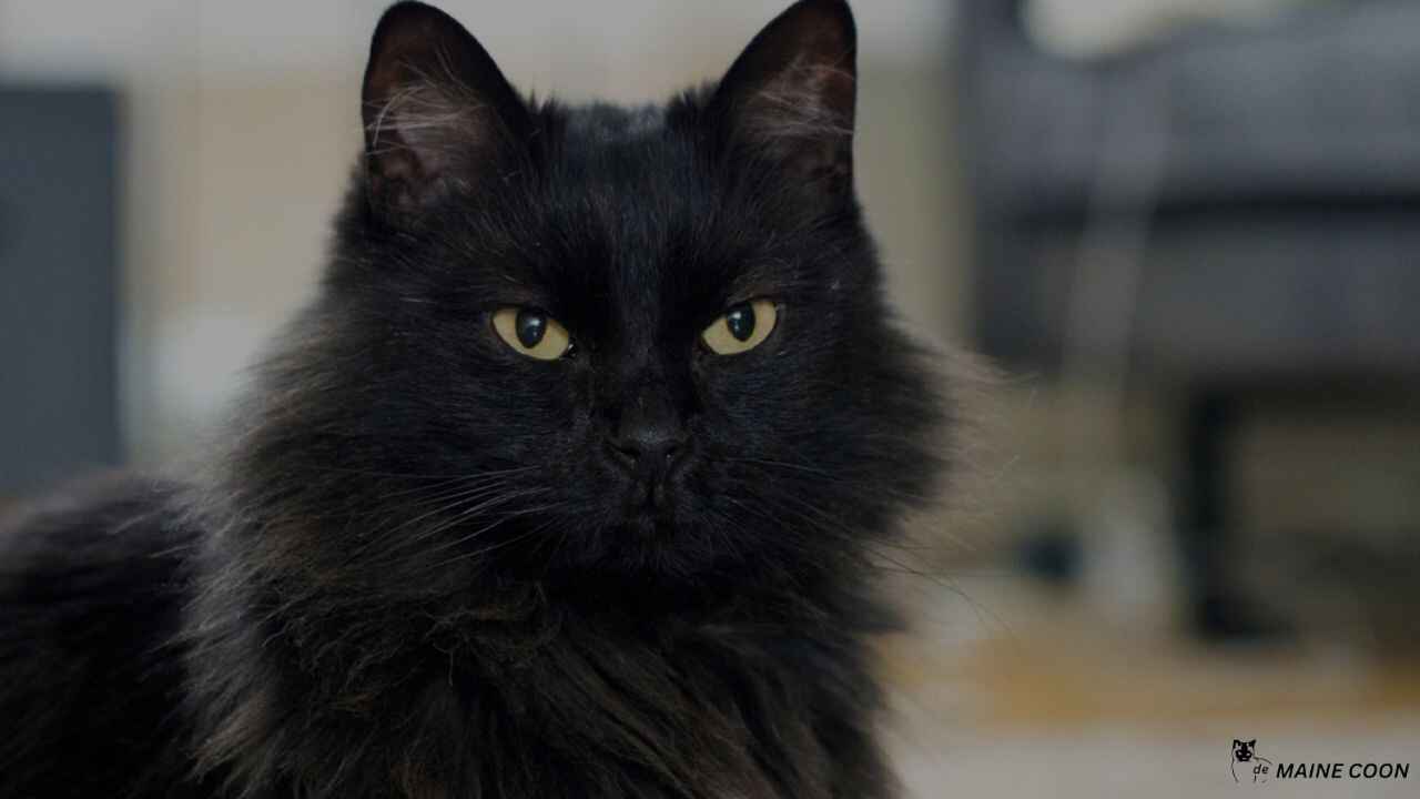 Patterns of Black Maine Coon Cat